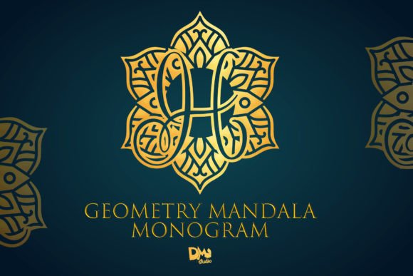 Geometry Mandala Monogram: A Unique Decorative Font for Editorial Design